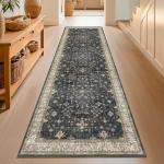 Dark Washable Long Runners for Hallways, 2'6"x8' Wide Kitchen Runner Rug, Entryway Indoor Rug