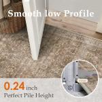 HUGEAR Area Rug 5x7 Vintage Brown Machine Washable Living Room Rugs Distressed Retro Floral Vacuumable Low Pile Carpet Bedroom Office Dining Room Laundry Room Non Slip Soft Lightweight