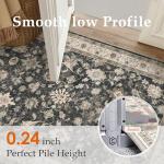 HUGEAR Area Rug 5x7 Vintage Black Machine Washable Living Room Rugs Distressed Retro Floral Vacuumable Low Pile Carpet Bedroom Office Dining Farmhouse Playroom Non Slip