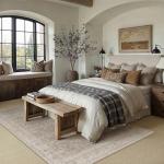 HUGEAR Area Rug 5x7 Vintage Beige Machine Washable Living Room Rugs Distressed Retro Floral Vacuumable Low Pile Carpet Bedroom Office Dining Room Laundry Room Non Slip Soft Lightweight