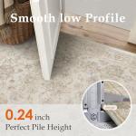 HUGEAR 5x7 Area Rug Beige Vintage Machine Washable Living Room Rugs Distressed Retro Floral Vacuumable Low Pile Carpet Bedroom Office Dining Room Laundry Room Non Slip Soft Lightweight