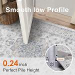 HUGEAR Area Rugs 5x7 Machine Washable Vintage Blue Living Room Bedroom Rug Throw Carpet Non Slip Stain Resistant Low Pile for Home Retro Aesthetic Modern Decor