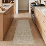 Beige Vintage Floral 2x6 Washable Runner Rug