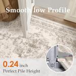 Beige Vintage Medallion Washable Runner Rug 2x5