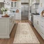 Beige Washable 2x6 Vintage Runner Rug