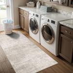 Washable 2x5 Beige Kitchen Runner Rug