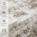 Beige Vintage Medallion Washable Runner Rug 2x8