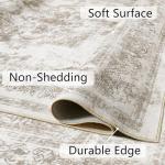 Beige Vintage Medallion Washable Runner Rug 2x8