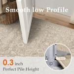 Beige Vintage Floral 2x6 Washable Runner Rug