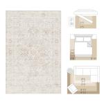 Beige Vintage Washable Hallway Runner Rug