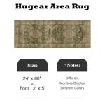 HUGEAR 2x5 Retro Green Floral Runner Rug