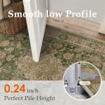 HUGEAR 2x5 Retro Green Floral Runner Rug