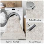 Beige Vintage Washable Hallway Runner Rug