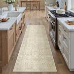 Beige Vintage Runner Rug 2x6 for Indoor Spaces
