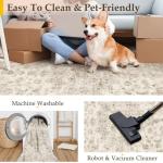 Beige Vintage Washable Non-Slip Runner Rug