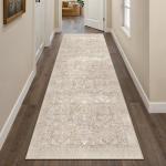 Beige Vintage 2x8 Washable Runner Rug