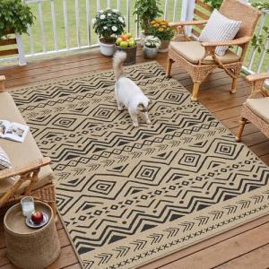 PureCozy 3x5 Black Jute Outdoor Area Rug