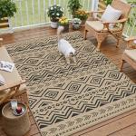 PureCozy 3x5 Black Jute Outdoor Area Rug