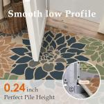 Navy and Orange Floral Jute Outdoor Area Rug