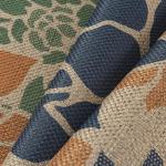 Navy and Orange Floral Jute Outdoor Area Rug