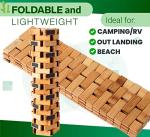 Bamboo Bath Mat - Foldable Wooden Bathmat - Accessories for Bathroom Sauna Spa Tub Step and Floor - 24 x 16 x 0.4 Inches [LxWxH] - Modern Farmhouse Decor Design