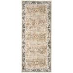 ReaLife Rugs Machine Washable Area Rug Runner - Living Room Bedroom Bathroom Kitchen Entryway - Padded Low Pile Stain Resistant Premium - Boho Farmhouse Vintage - BEV - Beige Tan Brown 2'6" x 8'