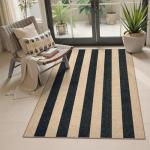 Lahome Striped Jute Outdoor Patio Rug, 3x5