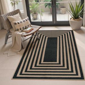 Lahome Modern Geometric Jute Outdoor Rug, 3x5