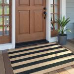 Lahome Striped Jute Outdoor Patio Rug, 3x5