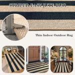 Lahome Striped Jute Outdoor Patio Rug, 3x5