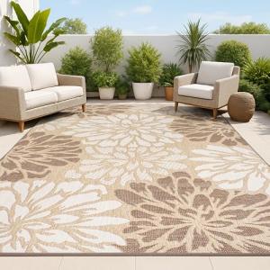 JONATHAN Y Floral Textured Indoor Outdoor Rug 3X5