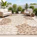 JONATHAN Y Floral Textured Indoor Outdoor Rug 3X5