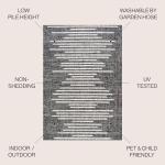 JONATHAN Y Black/Ivory Stripe Geometric Area Rug