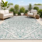 Jonathan Y Teal/Gray Boho Area Rug 5x8