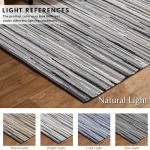 THE BEER VALLEY 100% Cotton Hand Woven Chindi Rag Rug 3'x5' - Charcoal, Recycled Reversible Rug, Boho Rustic Farmhouse Rugs for Living Room, Kitchen, Dinning Room Entryway Floor Mat - 36"x60"