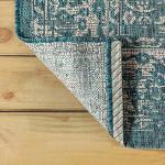 Weave Floral Teal/Gray Indoor Outdoor Area Rug