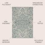 Jonathan Y Teal/Gray Boho Area Rug 5x8