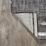 JONATHAN Y Black/Ivory Stripe Geometric Area Rug