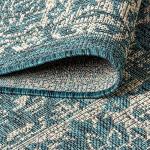 Weave Floral Teal/Gray Indoor Outdoor Area Rug