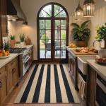 Lahome Striped Jute Outdoor Patio Rug, 3x5