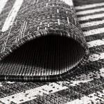 JONATHAN Y Black/Ivory Stripe Geometric Area Rug