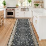 Dark Washable Long Runners for Hallways, 2'6"x8' Wide Kitchen Runner Rug, Entryway Indoor Rug
