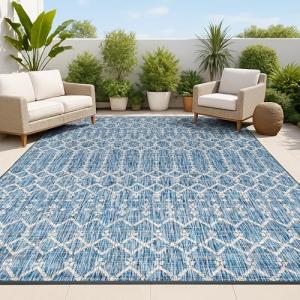 Moroccan Geometric Indoor Outdoor Area Rug 8x10