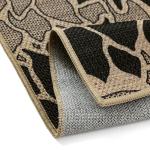 PureCozy 5x7 Black Floral Jute Outdoor Rug