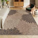 Floral Jute Rug 5x7 for Indoor and Outdoor