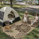 PureCozy 5x7 Brown Floral Jute Outdoor Rug