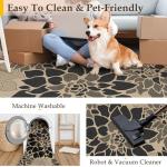 PureCozy 5x7 Black Floral Jute Outdoor Rug