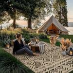 PureCozy 5x7 Black Jute Outdoor Area Rug