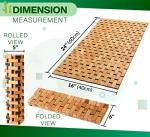 Bamboo Bath Mat - Foldable Wooden Bathmat - Accessories for Bathroom Sauna Spa Tub Step and Floor - 24 x 16 x 0.4 Inches [LxWxH] - Modern Farmhouse Decor Design