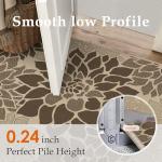 PureCozy 5x7 Brown Floral Jute Outdoor Rug